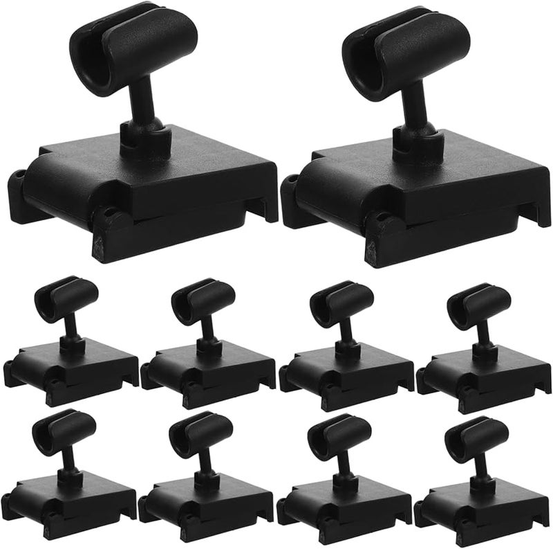 10Pcs Black Mini Desktop Microphone Stand Base Multipurpose Clamp Holder Compatible Various Mics - Image 1